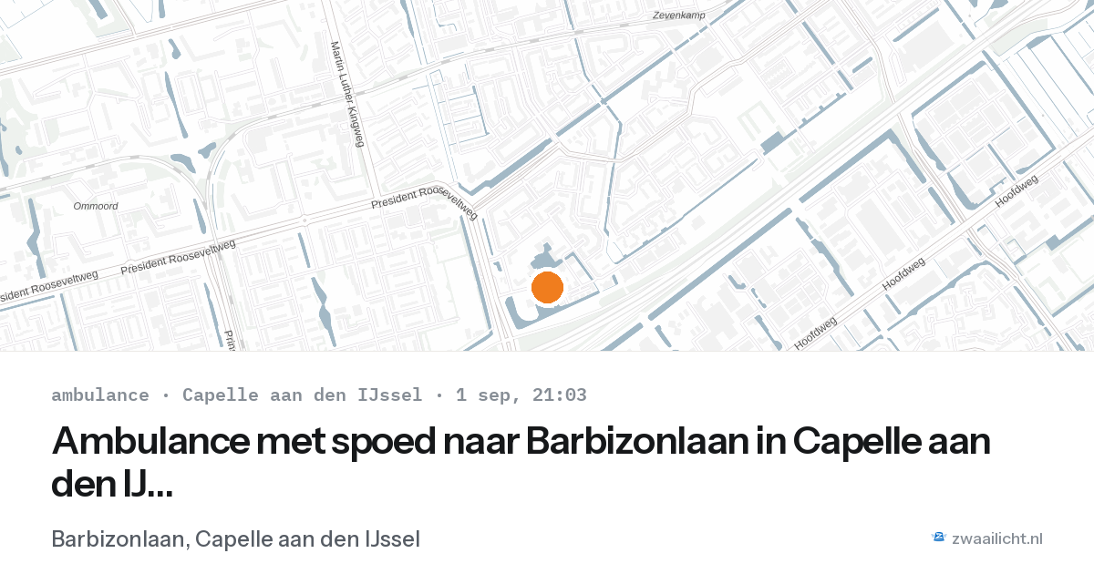 Ambulance met spoed naar Barbizonlaan in Capelle aan den IJssel — 1 sep 2026