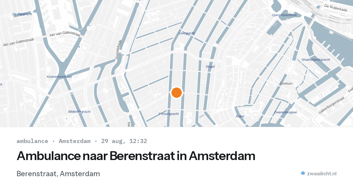 Ambulance naar Berenstraat in Amsterdam — 29 aug 2026