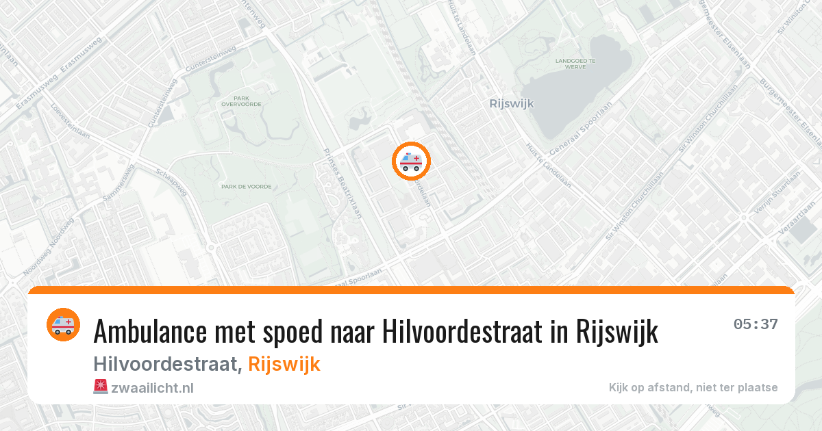 Ambulance met spoed naar Hilvoordestraat in Rijswijk — 7 aug 2026