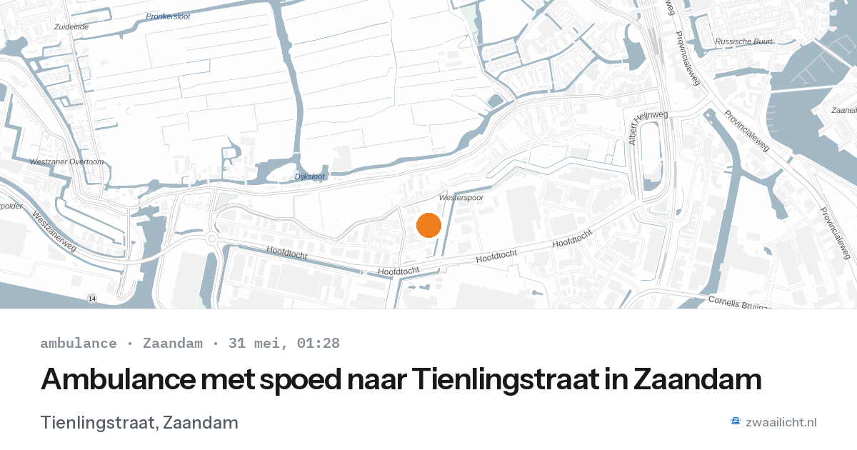 Ambulance met spoed naar Tienlingstraat in Zaandam — 30 mei 2026