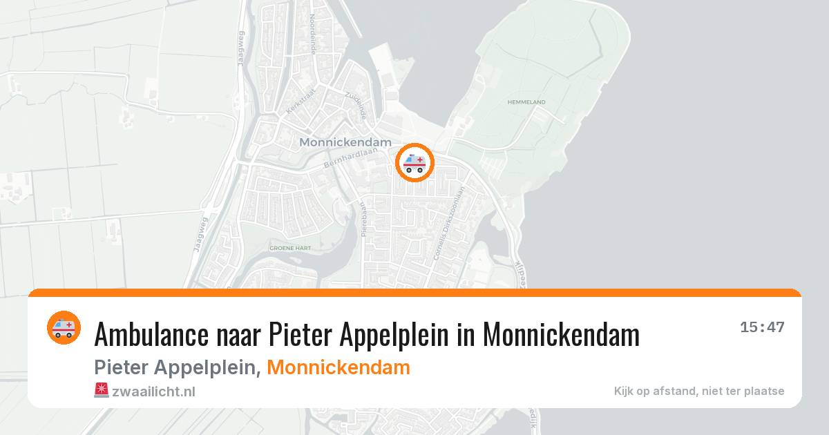 Ambulance naar Pieter Appelplein in Monnickendam — 3 aug 2026