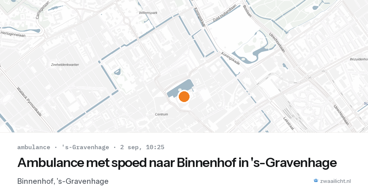 Ambulance met spoed naar Binnenhof in 's-Gravenhage — 2 sep 2026