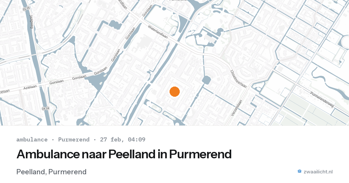 Ambulance naar Peelland in Purmerend — 27 feb 2026