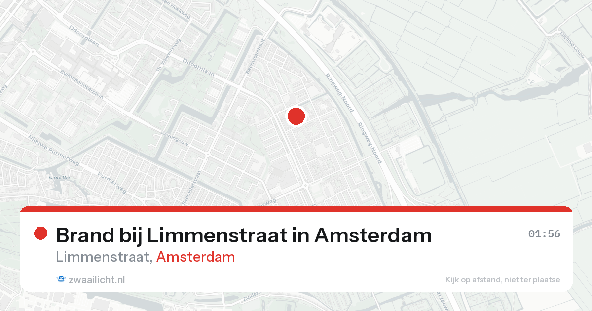 Brand bij Limmenstraat in Amsterdam — 25 aug 2026