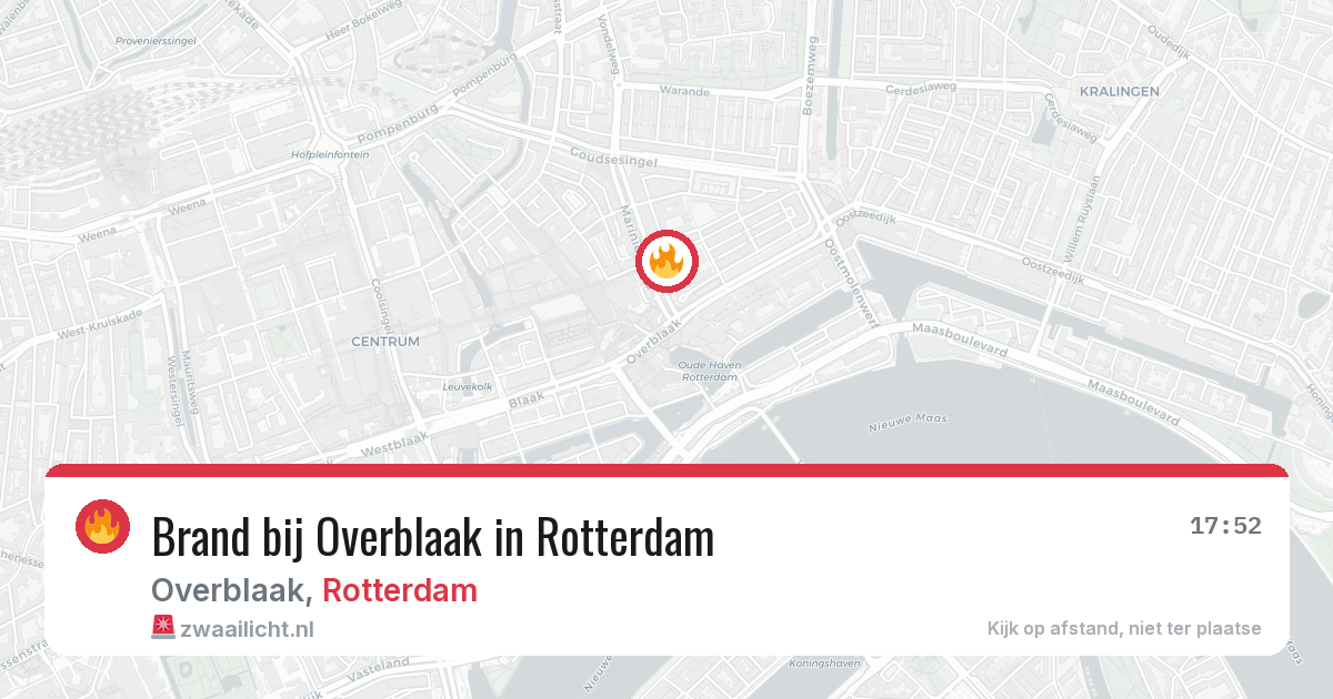 Brand bij Overblaak in Rotterdam — 6 mei 2026
