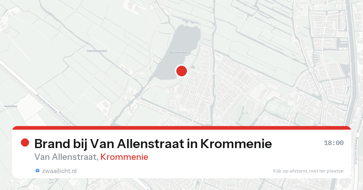 Brand bij Van Allenstraat in Krommenie — 21 aug 2026