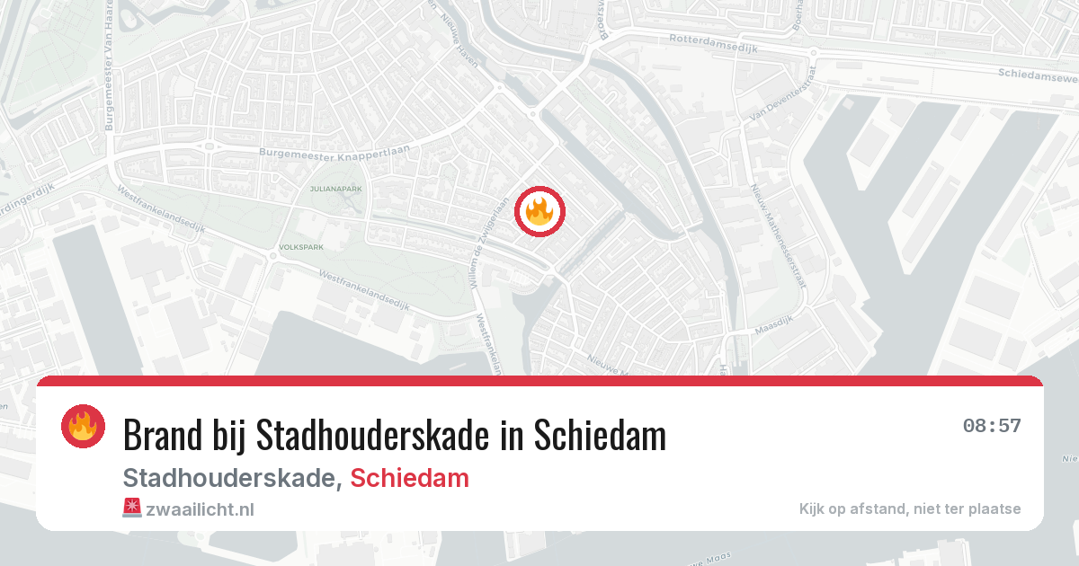 Brand bij Stadhouderskade in Schiedam — 20 mei 2026