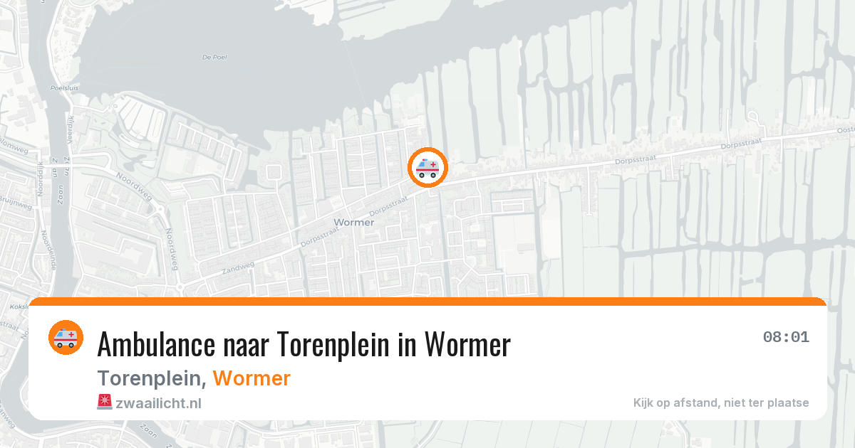 Ambulance naar Torenplein in Wormer — 1 jul 2026
