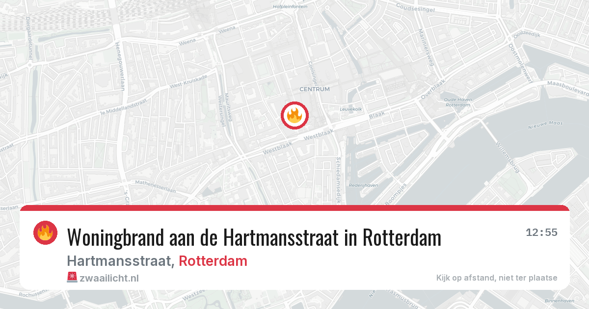 Woningbrand aan de Hartmansstraat in Rotterdam — 14 jun 2026