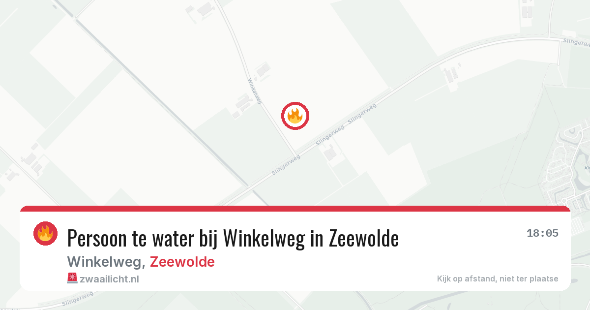 Persoon te water bij Winkelweg in Zeewolde — 15 jul 2026
