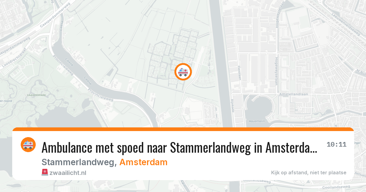 Ambulance met spoed naar Stammerlandweg in Amsterdam — 12 aug 2026