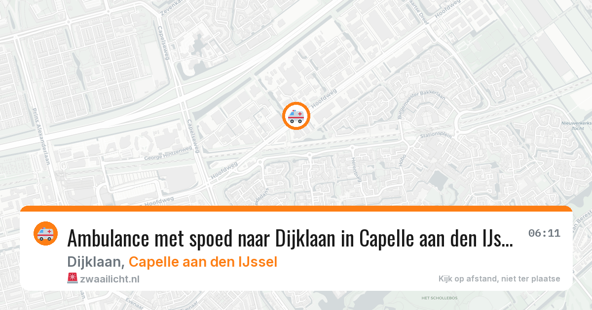 Ambulance met spoed naar Dijklaan in Capelle aan den IJssel — 27 jun 2026
