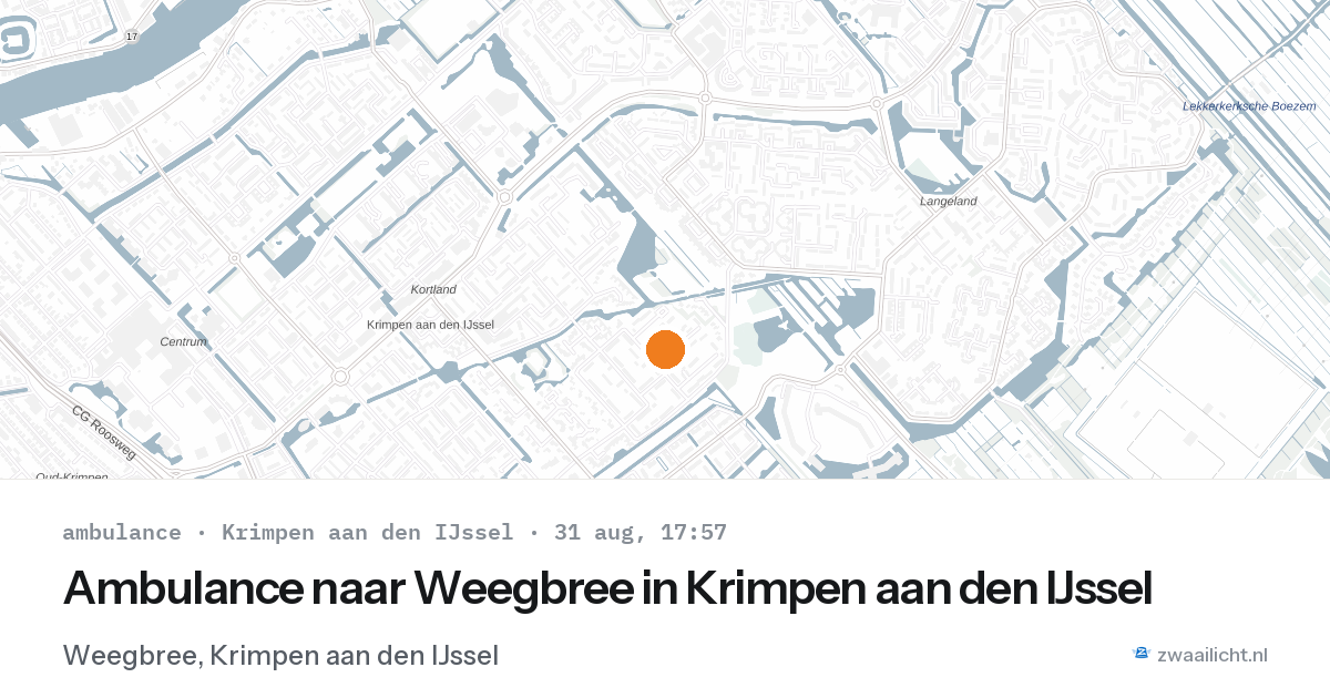 Ambulance naar Weegbree in Krimpen aan den IJssel — 31 aug 2026