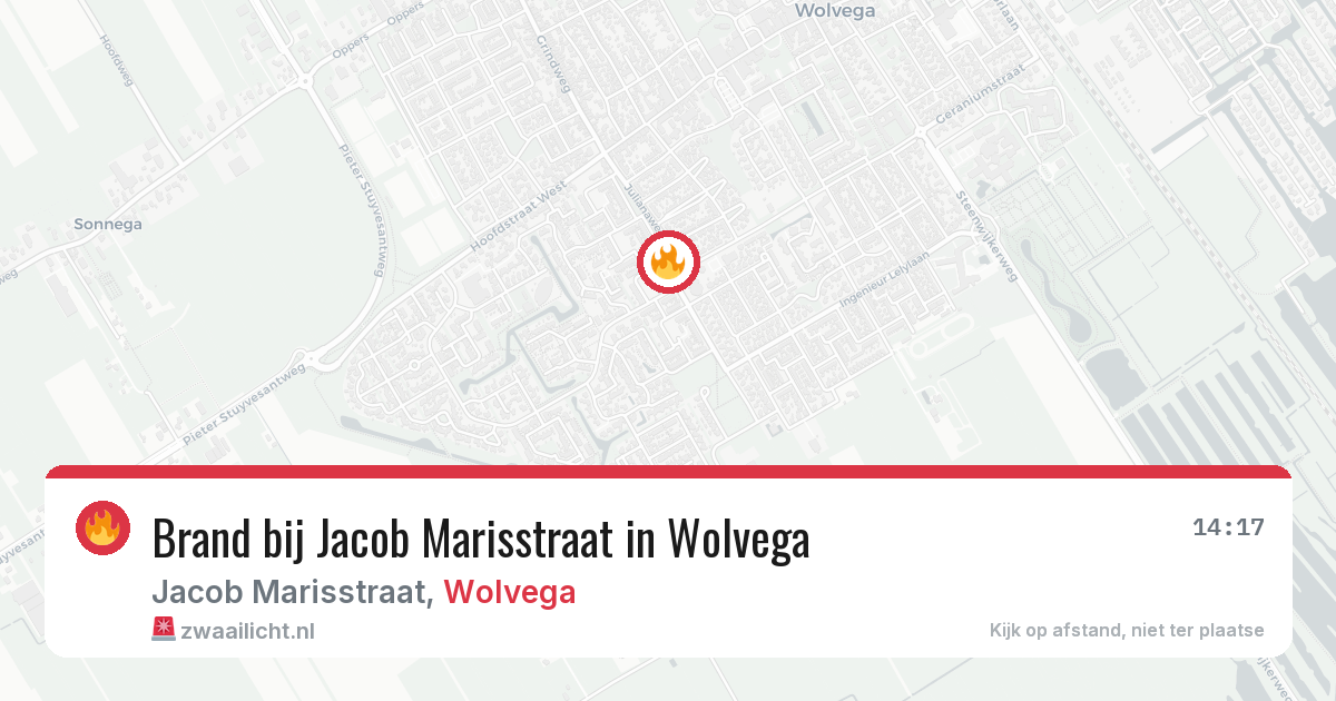 Brand bij Jacob Marisstraat in Wolvega — 29 jul 2026