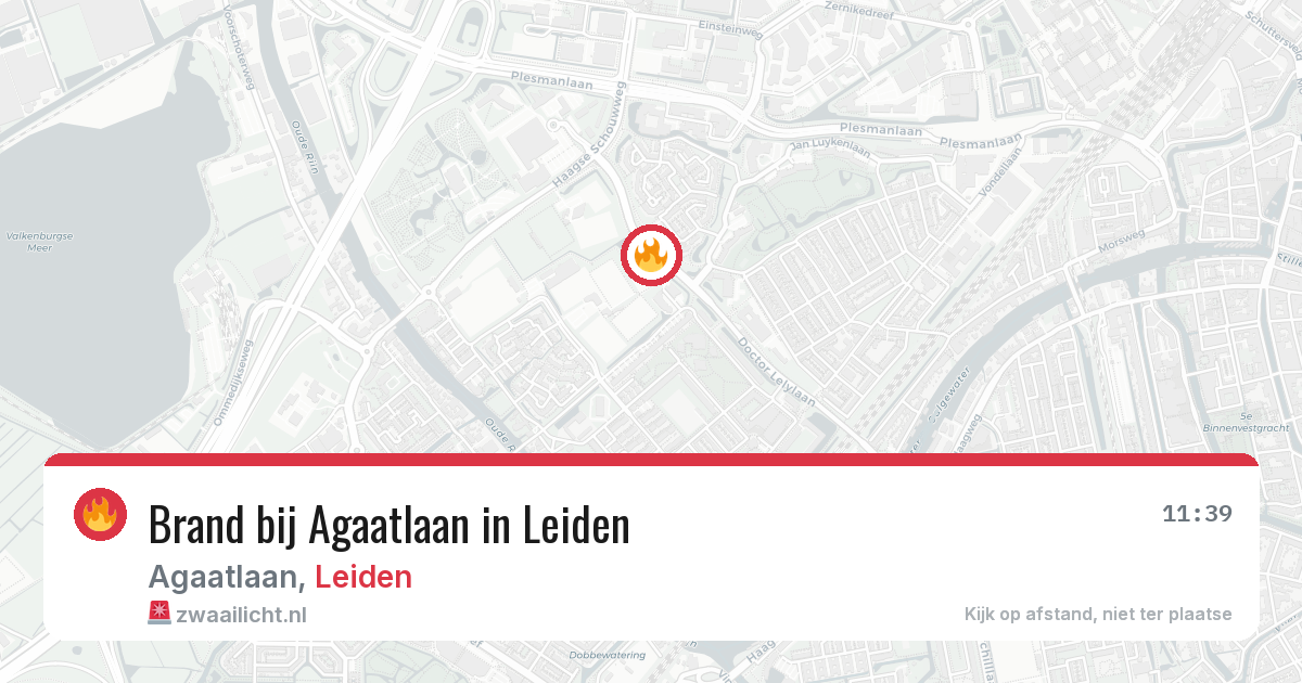 Brand bij Agaatlaan in Leiden — 21 jun 2026
