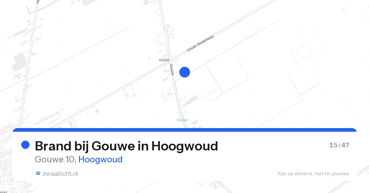 Brand bij Gouwe in Hoogwoud — 25 aug 2026
