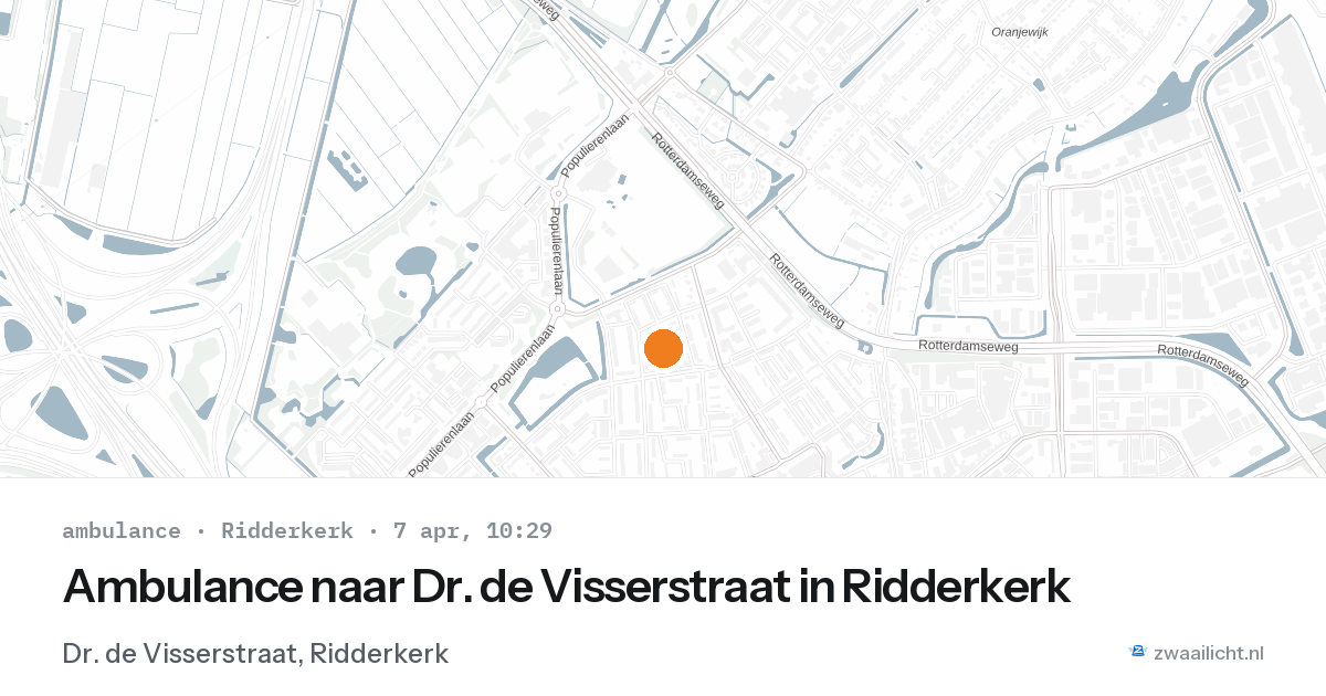 Ambulance naar Dr. de Visserstraat in Ridderkerk — 7 apr 2026
