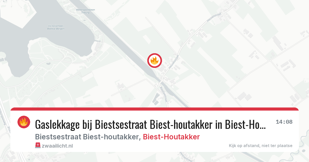Gaslekkage bij Biestsestraat Biest-houtakker in Biest-Houtakker — 13 mrt 2026