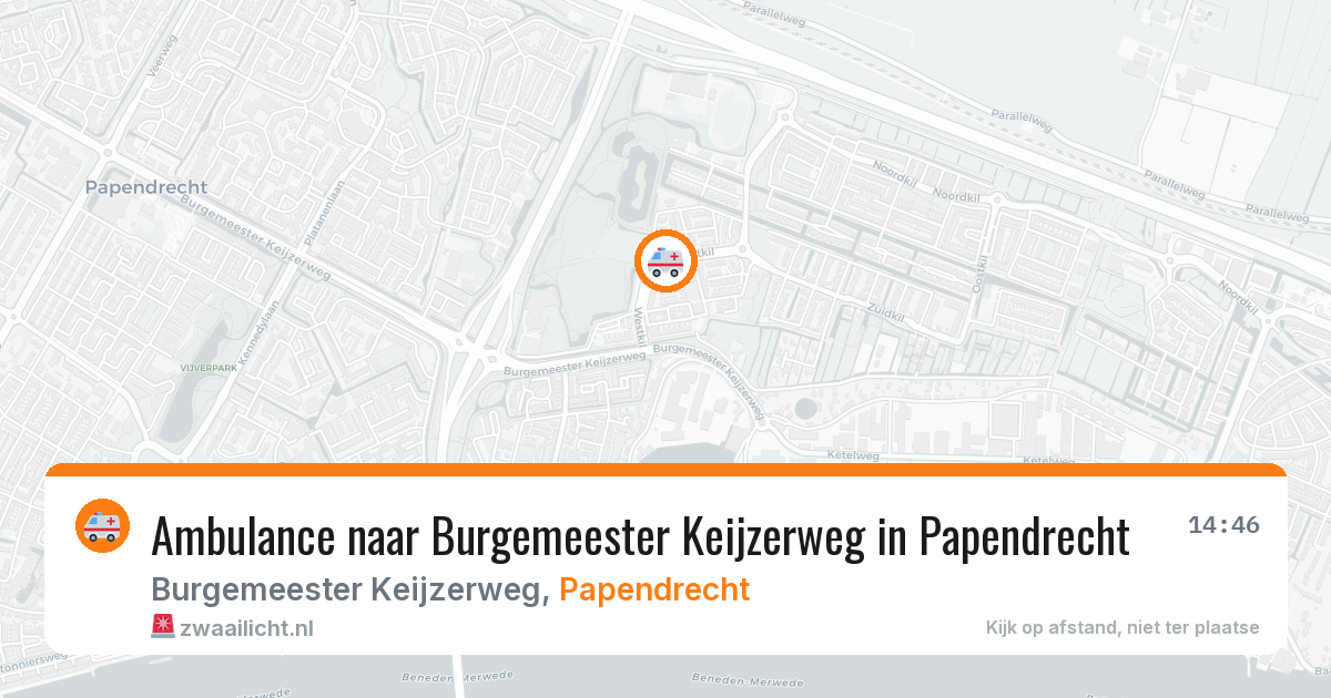 Ambulance naar Burgemeester Keijzerweg in Papendrecht — 23 mei 2026