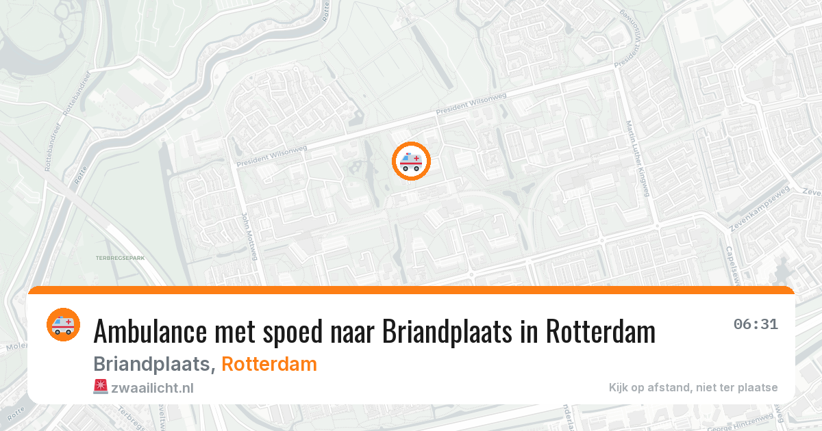 Ambulance met spoed naar Briandplaats in Rotterdam — 9 jul 2026