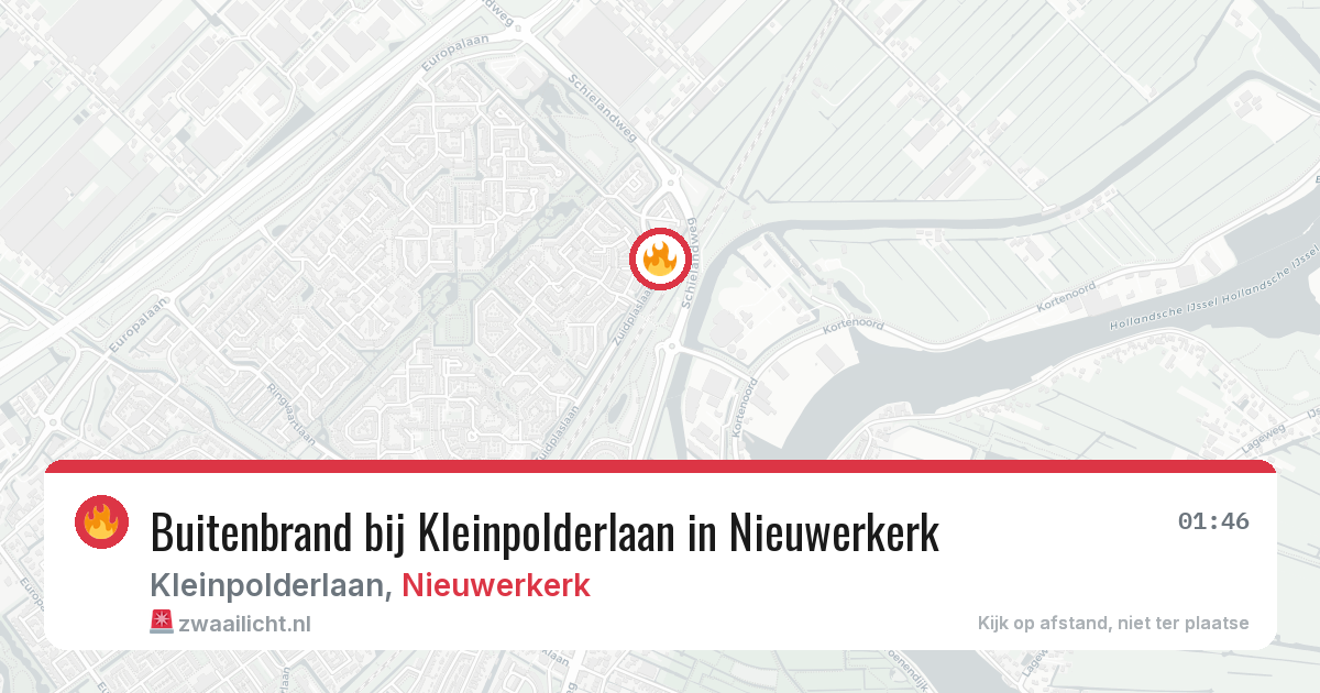 Buitenbrand bij Kleinpolderlaan in Nieuwerkerk — 18 jun 2026