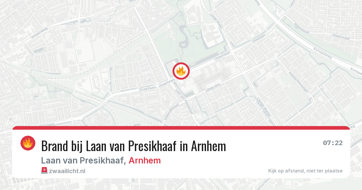 Brand bij Laan van Presikhaaf in Arnhem — 2 aug 2026