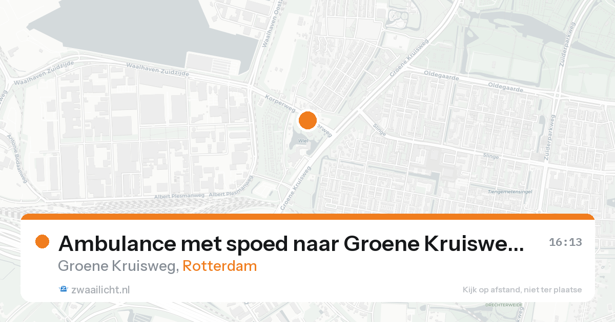 Ambulance met spoed naar Groene Kruisweg in Rotterdam — 20 aug 2026