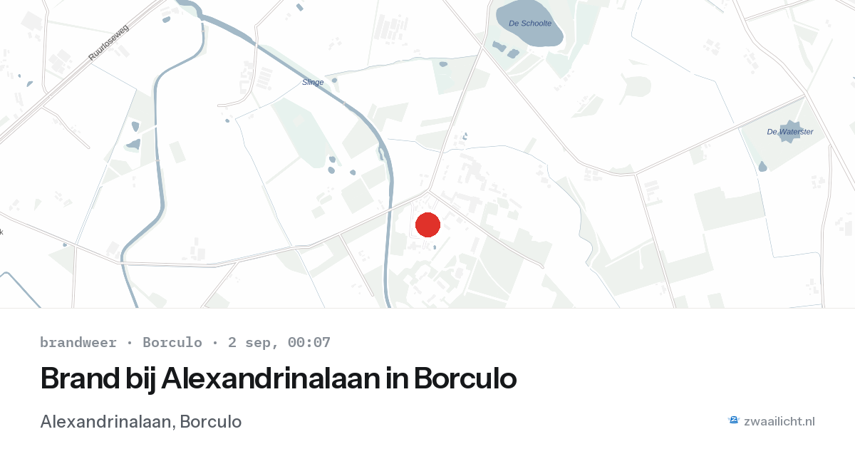 Brand bij Alexandrinalaan in Borculo — 1 sep 2026