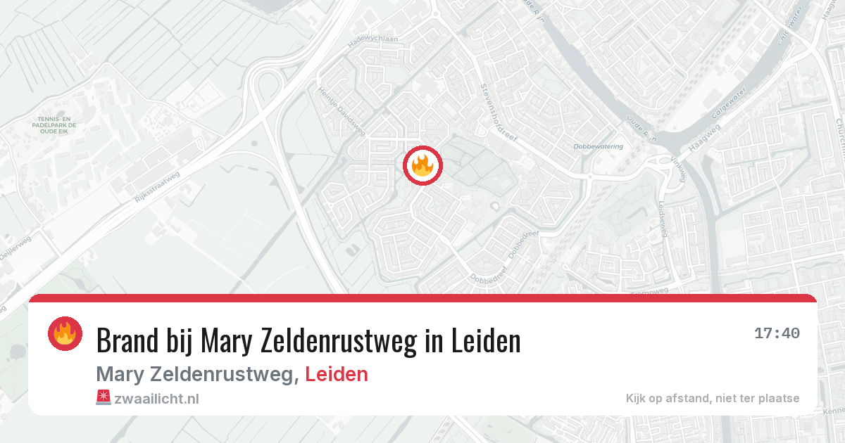 Brand bij Mary Zeldenrustweg in Leiden — 12 aug 2026