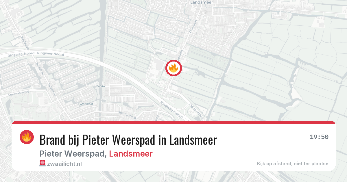 Brand bij Pieter Weerspad in Landsmeer — 5 jul 2026