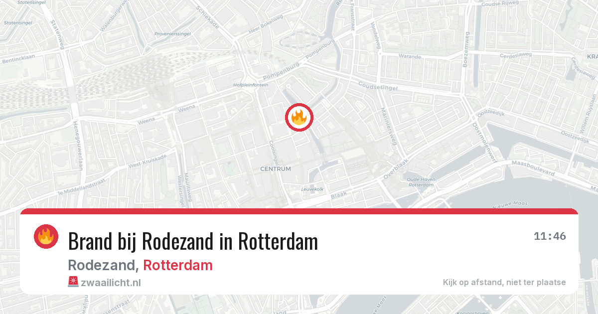 Brand bij Rodezand in Rotterdam — 27 mrt 2026