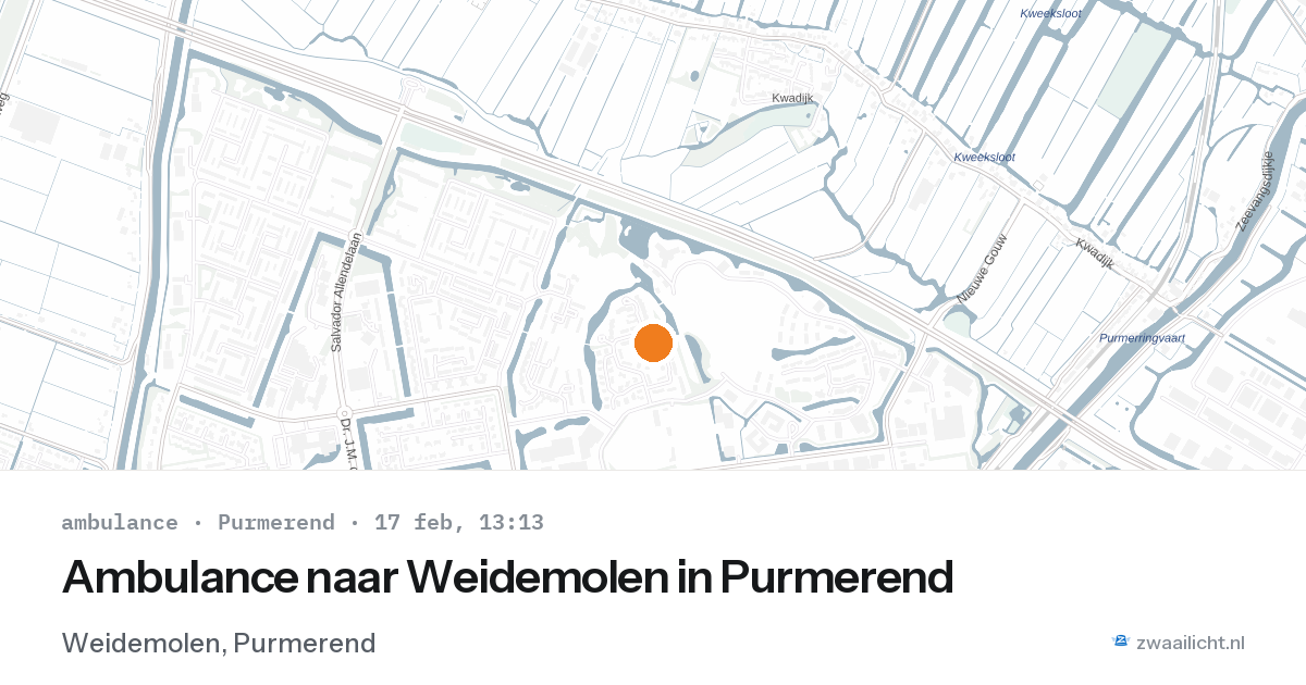 Ambulance naar Weidemolen in Purmerend — 17 feb 2026