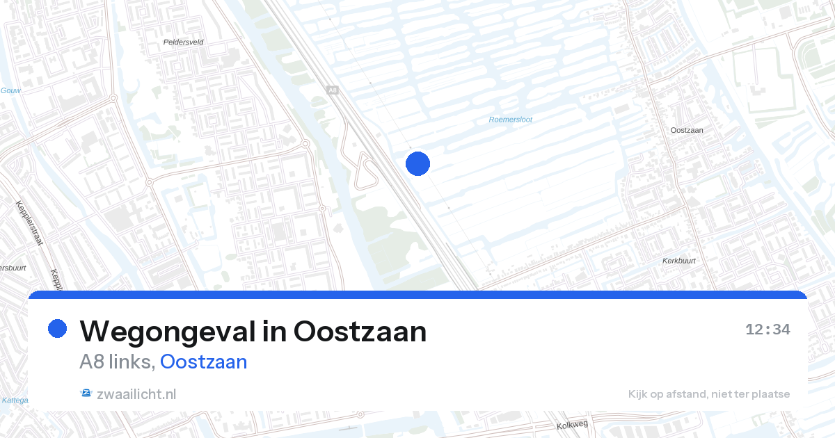 Wegongeval in Oostzaan — 27 aug 2026