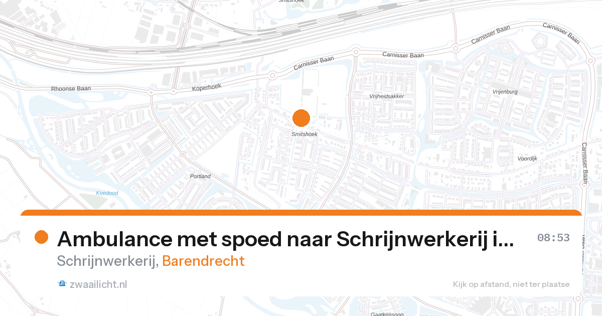 Ambulance met spoed naar Schrijnwerkerij in Barendrecht — 28 aug 2026