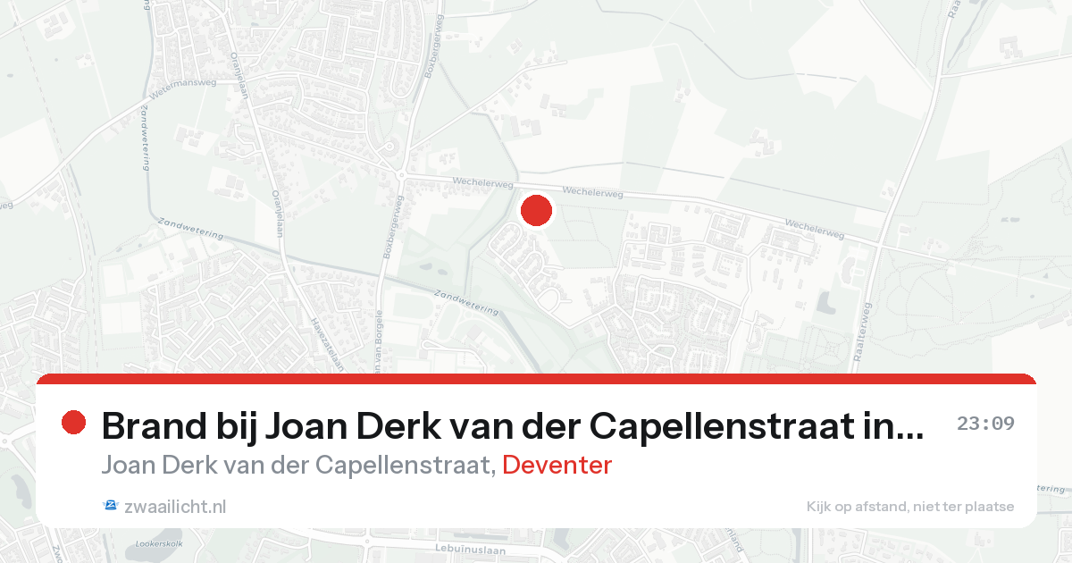 Brand bij Joan Derk van der Capellenstraat in Deventer — 17 aug 2026