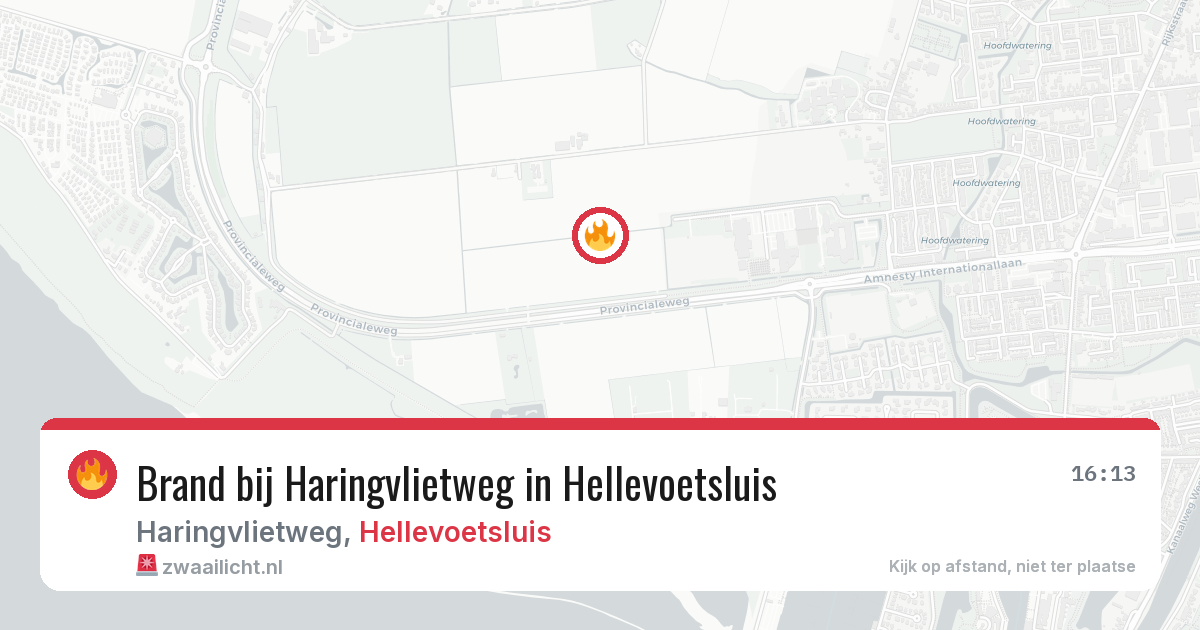 Brand bij Haringvlietweg in Hellevoetsluis — 29 jul 2026