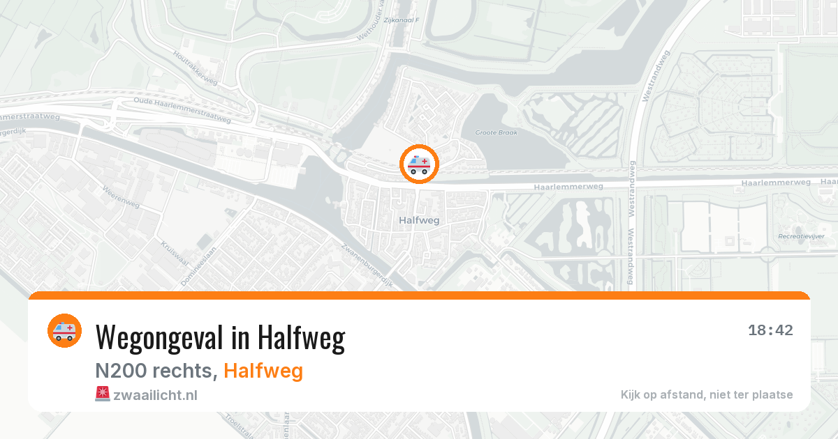 Wegongeval in Halfweg — 18 apr 2026