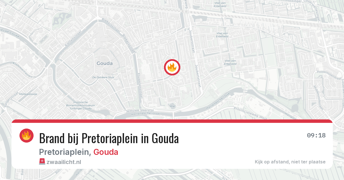 Brand bij Pretoriaplein in Gouda — 28 jun 2026