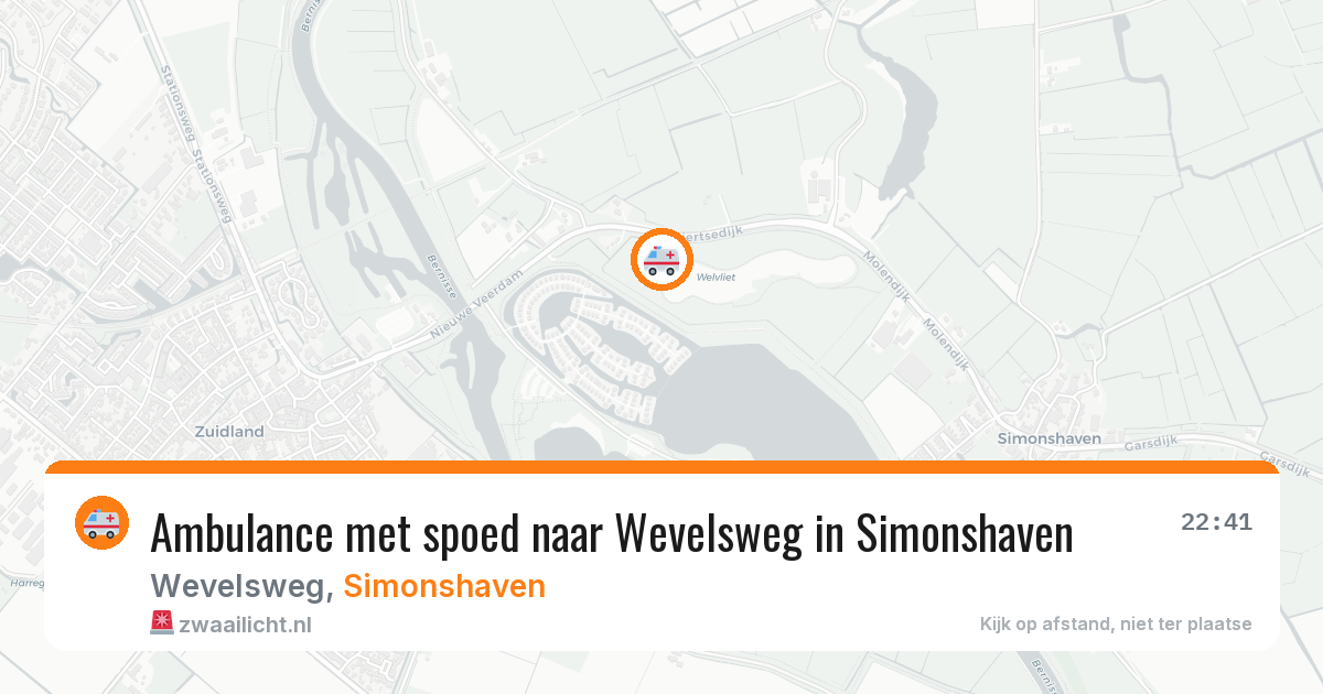 Ambulance met spoed naar Wevelsweg in Simonshaven — 25 mrt 2026