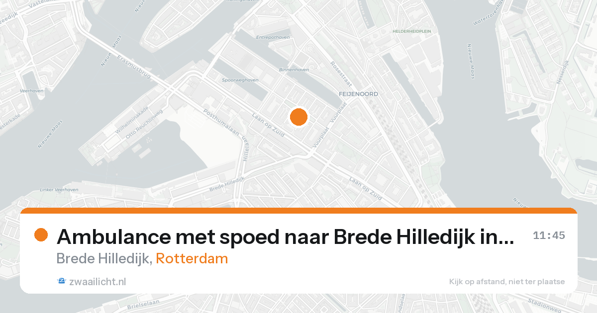 Ambulance met spoed naar Brede Hilledijk in Rotterdam — 5 jun 2026