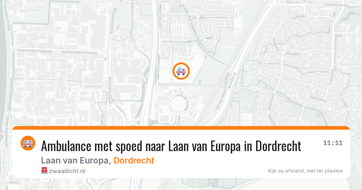 Ambulance met spoed naar Laan van Europa in Dordrecht — 20 apr 2026