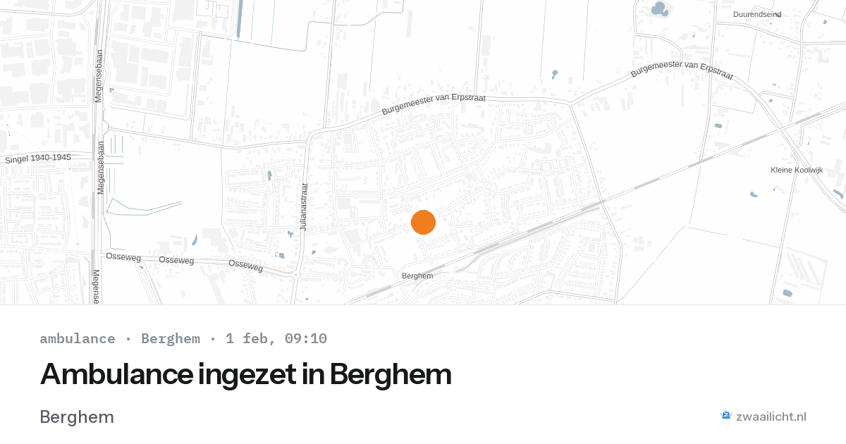 Ambulance ingezet in Berghem — 1 feb 2026