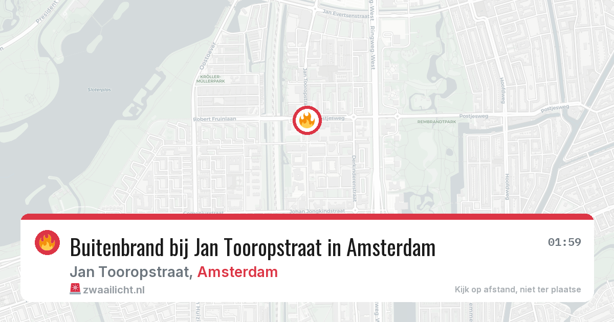Buitenbrand bij Jan Tooropstraat in Amsterdam — 22 apr 2026