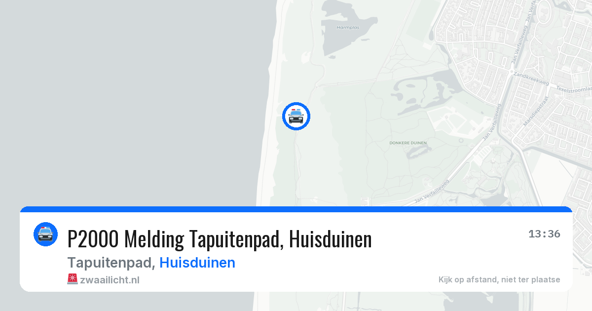 P2000 Melding Tapuitenpad, Huisduinen — 19 jul 2026