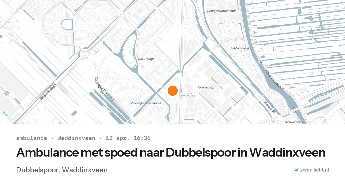 Ambulance met spoed naar Dubbelspoor in Waddinxveen — 12 apr 2026