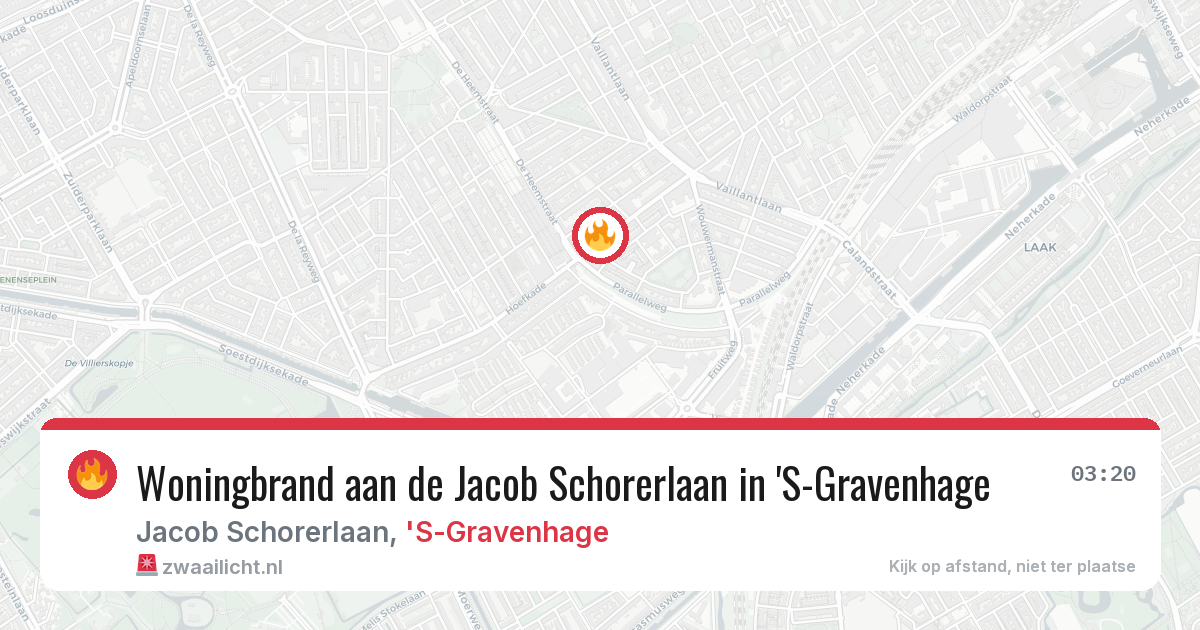 Woningbrand aan de Jacob Schorerlaan in 'S-Gravenhage — 19 mrt 2026