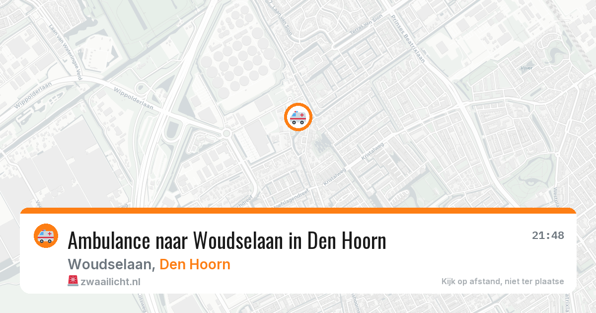 Ambulance naar Woudselaan in Den Hoorn — 9 aug 2026