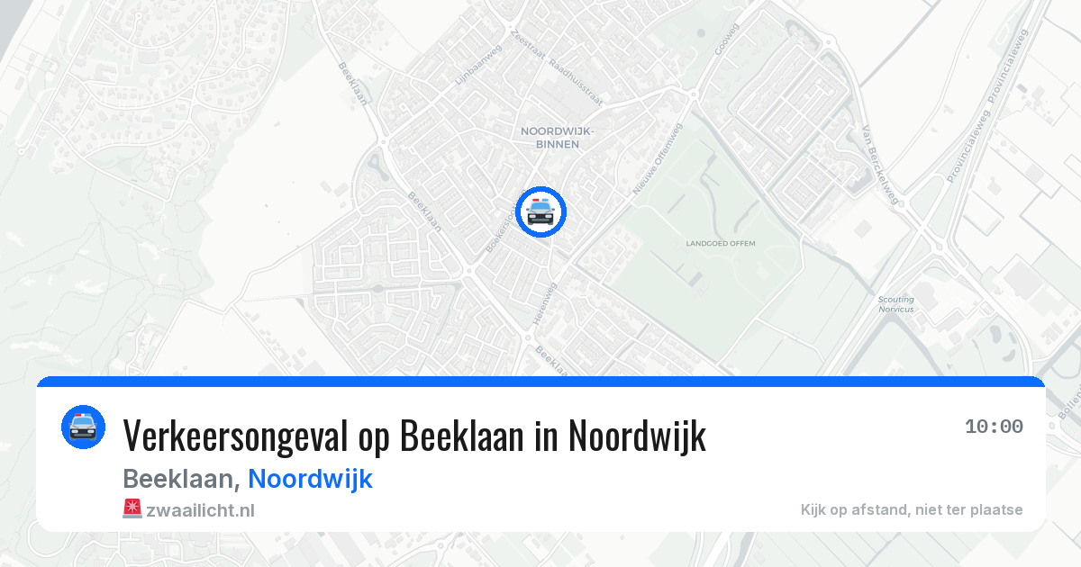 Verkeersongeval op Beeklaan in Noordwijk — 29 jan 2026
