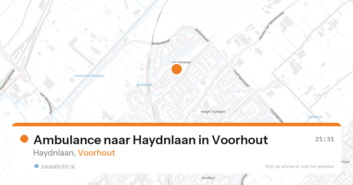 Ambulance naar Haydnlaan in Voorhout — 27 aug 2026