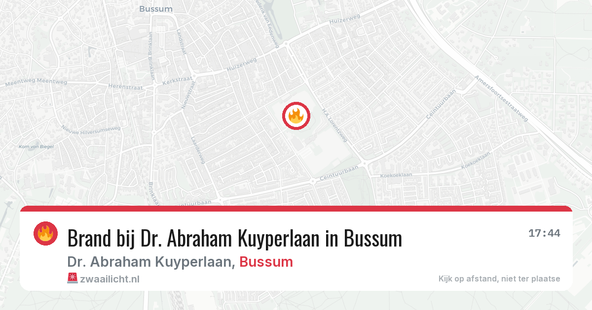 Brand bij Dr. Abraham Kuyperlaan in Bussum — 12 jul 2026